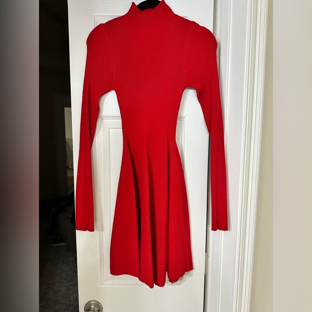 Red Sweater Mini Dress